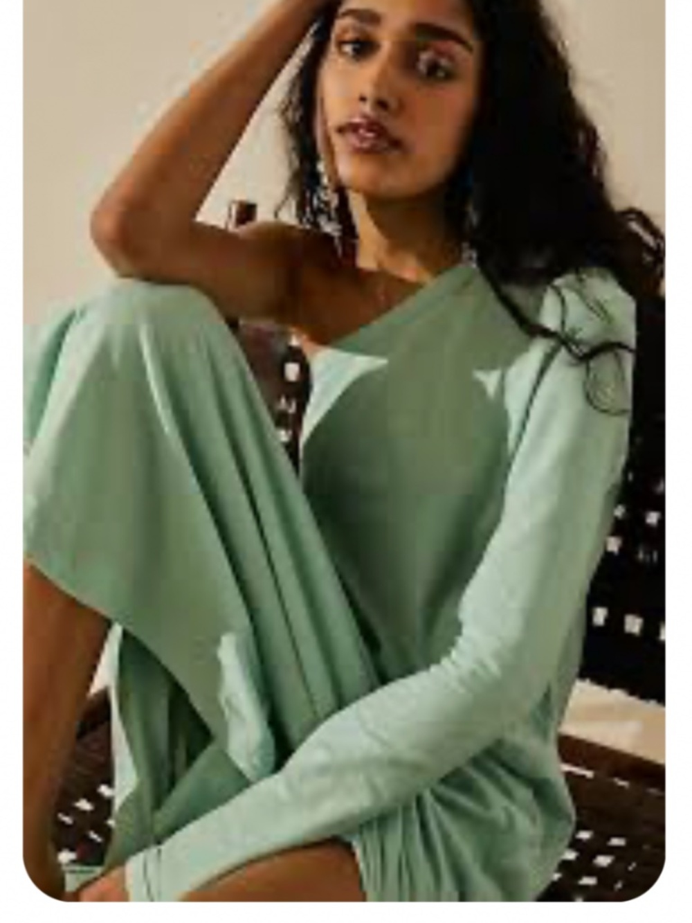Free People Beach Evangeline Midi Dress in Green Frost Sz Sm EUC - Picture 2 of 4